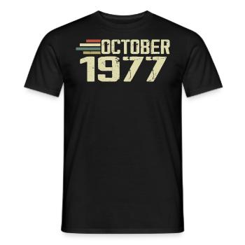 Octobre 1977 - Anniversaire en octobre 1977 - T-shirt homme - noir - Devant - AI Model Male 178 light (178cm)