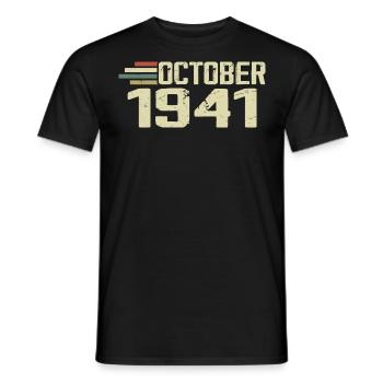October 1941 - Birthday in October 1941 - Men's T-Shirt - black - Front - AI Model Male 178 light (178cm)