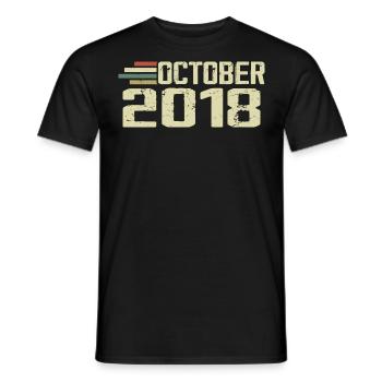 October 2018 - Birthday in October 2018 - Men's T-Shirt - black - Front - AI Model Male 178 light (178cm)