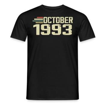 October 1993 - Birthday in October 1993 - Men's T-Shirt - black - Front - AI Model Male 178 light (178cm)