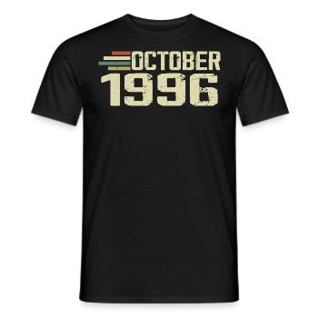 October 1996 - Geburtstag im Oktober 1996 - Männer T-Shirt - Schwarz - Vorne - AI Model Male 178 light (178cm)