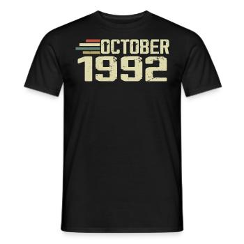 October 1992 - Geburtstag im Oktober 1992 - Männer T-Shirt - Schwarz - Vorne - AI Model Male 178 light (178cm)