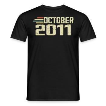 October 2011 - Geburtstag im Oktober 2011 - Männer T-Shirt - Schwarz - Vorne - AI Model Male 178 light (178cm)