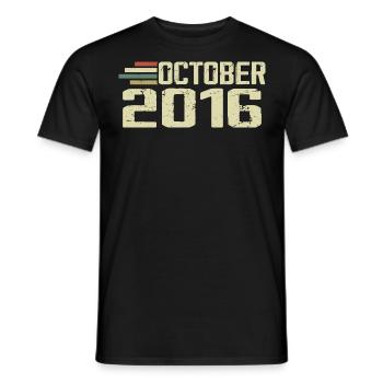 Octobre 2016 - Anniversaire en octobre 2016 - T-shirt homme - noir - Devant - AI Model Male 178 light (178cm)