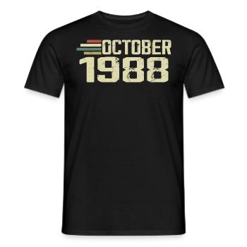 October 1988 - Geburtstag im Oktober 1988 - Männer T-Shirt - Schwarz - Vorne - AI Model Male 178 light (178cm)
