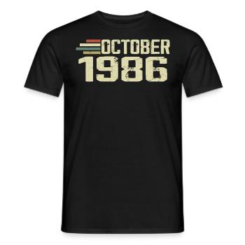 Octobre 1986 - Anniversaire en octobre 1986 - T-shirt homme - noir - Devant - AI Model Male 178 light (178cm)