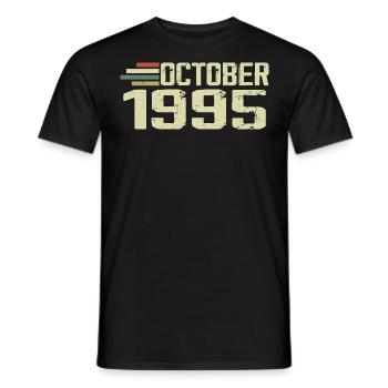 Octobre 1995 - Anniversaire en octobre 1995 - T-shirt homme - noir - Devant - AI Model Male 178 light (178cm)