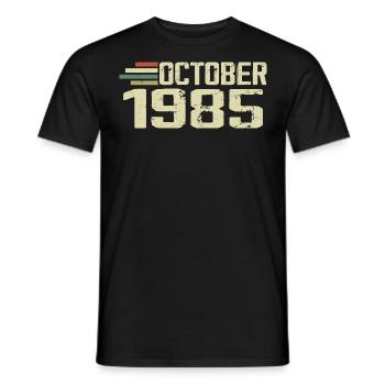 Octobre 1985 - Anniversaire en octobre 1985 - T-shirt homme - noir - Devant - AI Model Male 178 light (178cm)