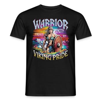 Warrior Spirit and Viking Pride für Wikinger - Männer T-Shirt - Schwarz - Vorne - AI Model Male 178 light (178cm)