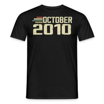 October 2010 - Geburtstag im Oktober 2010 - Männer T-Shirt - Schwarz - Vorne - AI Model Male 178 light (178cm)
