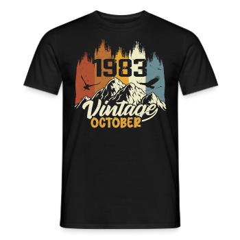 Born October 1983 - Birthday October 1983 - Men's T-Shirt - black - Front - AI Model Male 178 light (178cm)