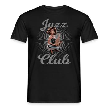 Jazz Club Saxophonspielerin Saxophonistin - Männer T-Shirt - Schwarz - Vorne - AI Model Male 178 light (178cm)