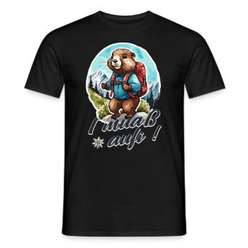 Marmotte randonnée montagnes Alpes plein air je dois monter - T-shirt homme - noir - Devant - AI Model Male 178 light (178cm)