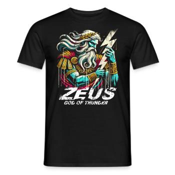 Zeus, dieu grec du tonnerre - T-shirt homme - noir - Devant - AI Model Male 178 light (178cm)