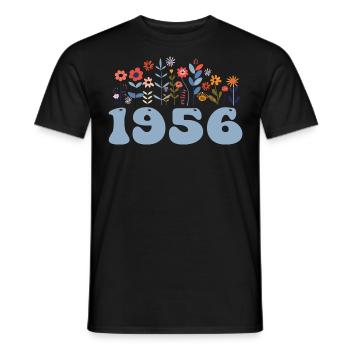 1956 Floral Pattern 1956 Floral Theme Flowers 1956 - Men's T-Shirt - black - Front - AI Model Male 178 light (178cm)