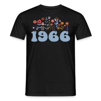 1966 Floral Pattern 1966 Floral Theme Floral 1966 - Men's T-Shirt - black - Front - AI Model Male 178 light (178cm)