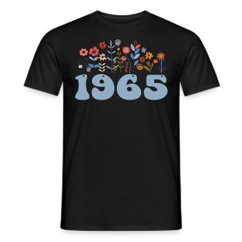 1965 Blumenmuster 1965 Blumen-thema Blumen 1965 - Männer T-Shirt - Schwarz - Vorne - AI Model Male 178 light (178cm)
