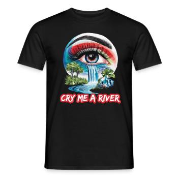 Auge mit Wasserfall für eine Kunstliebhaber - Männer T-Shirt - Schwarz - Vorne - AI Model Male 178 light (178cm)