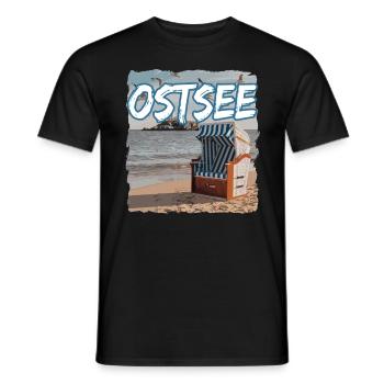 Ostsee Strandkorb - Männer T-Shirt - Schwarz - Vorne - AI Model Male 178 light (178cm)