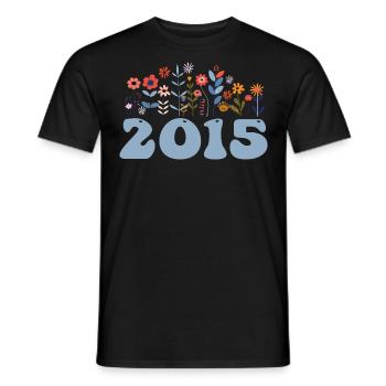 2015 Floral Pattern 2015 Floral Theme Flowers 2015 - Men's T-Shirt - black - Front - AI Model Male 178 light (178cm)