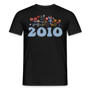 2010 Blumenmuster 2010 Blumen-thema Blumen 2010 - Männer T-Shirt - Schwarz - Vorne - AI Model Male 178 light (178cm)