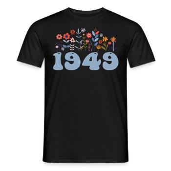 1949 Floral Pattern 1949 Floral Theme Flowers 1949 - Men's T-Shirt - black - Front - AI Model Male 178 light (178cm)