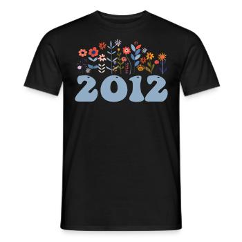 2012 Floral Pattern 2012 Floral Theme Flowers 2012 - Men's T-Shirt - black - Front - AI Model Male 178 light (178cm)