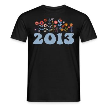 2013 Blumenmuster 2013 Blumen-thema Blumen 2013 - Männer T-Shirt - Schwarz - Vorne - AI Model Male 178 light (178cm)