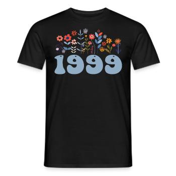 1999 Blumenmuster 1999 Blumen-thema Blumen 1999 - Männer T-Shirt - Schwarz - Vorne - AI Model Male 178 light (178cm)