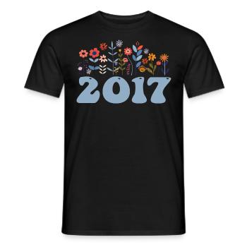 2017 motif floral 2017 thème floral floral 2017 - T-shirt homme - noir - Devant - AI Model Male 178 light (178cm)