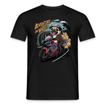 Mops Hundehalter Mops Motorrad on Wheels - Männer T-Shirt - Schwarz - Vorne - AI Model Male 178 light (178cm)
