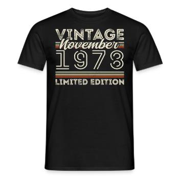 Né en novembre 1978 Date de naissance : novembre 1978 - T-shirt homme - noir - Devant - AI Model Male 178 light (178cm)
