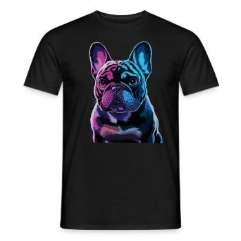 Französische Bulldogge Hund Mops - Männer T-Shirt - Schwarz - Vorne - AI Model Male 178 light (178cm)
