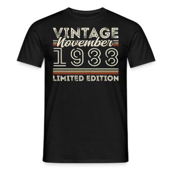 Né en novembre 1988 Anniversaire Novembre 1988 - T-shirt homme - noir - Devant - AI Model Male 178 light (178cm)