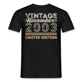 Jahrgang November 2003 Geburtstag November 2003 - Männer T-Shirt - Schwarz - Vorne - AI Model Male 178 light (178cm)