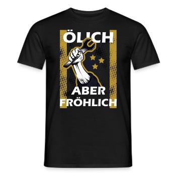Huileux mais joyeux, mécanique huileux - T-shirt homme - noir - Devant - AI Model Male 178 light (178cm)