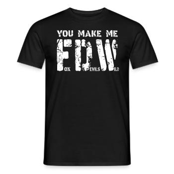 Fox Devils Wild FDW Fox Devil Wild Denglish - T-shirt homme - noir - Devant - AI Model Male 178 light (178cm)