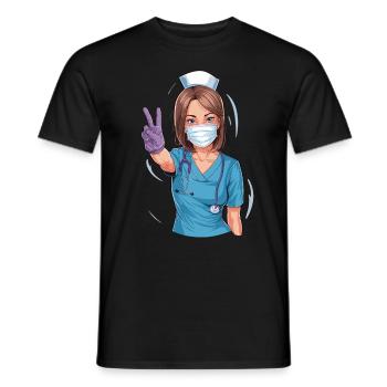 Lustige Krankenschwester mit Humor - Männer T-Shirt - Schwarz - Vorne - AI Model Male 178 light (178cm)