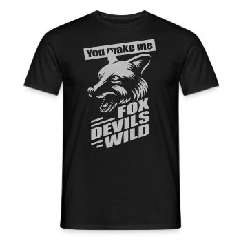 Fox Devils Wild FDW Fox Devil Wild Denglish - T-shirt homme - noir - Devant - AI Model Male 178 light (178cm)