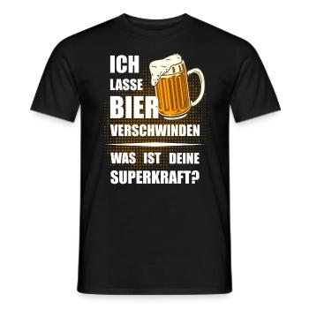 Je fais disparaître la bière superpuissance - T-shirt homme - noir - Devant - AI Model Male 178 light (178cm)