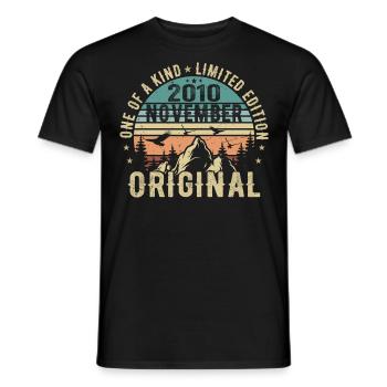 November 2010 Birthday Gift - November 2010 - Men's T-Shirt - black - Front - AI Model Male 178 light (178cm)