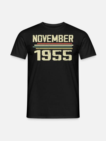 Jahrgang November 1955 vintage Retro November 1955 - Männer T-Shirt - Schwarz