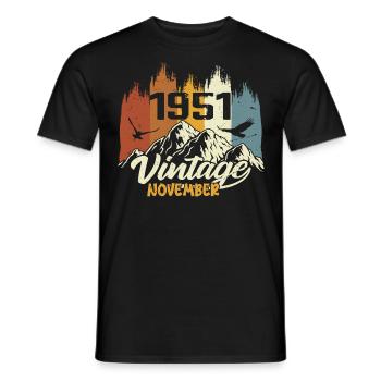 74th Birthday - Legendary since November 1951 - Men's T-Shirt - black - Front - AI Model Male 178 light (178cm)