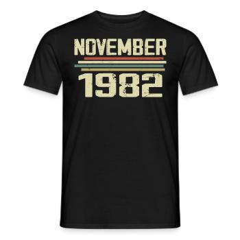 Vintage November 1982 Vintage Retro November 1982 - Men's T-Shirt - black - Front - AI Model Male 178 light (178cm)