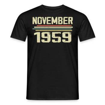 Millésime Novembre 1959 Vintage Rétro Novembre 1959 - T-shirt homme - noir - Devant - AI Model Male 178 light (178cm)