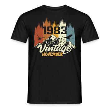 42nd birthday - legendary since November 1983 - Men's T-Shirt - black - Front - AI Model Male 178 light (178cm)