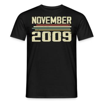 Millésime Novembre 2009 Millésime Rétro Novembre 2009 - T-shirt homme - noir - Devant - AI Model Male 178 light (178cm)