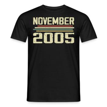 Vintage November 2005 vintage retro November 2005 - Men's T-Shirt - black - Front - AI Model Male 178 light (178cm)