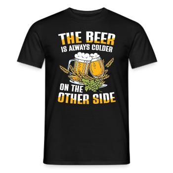 The beer is always colder on the other side - Männer T-Shirt - Schwarz - Vorne - AI Model Male 178 light (178cm)