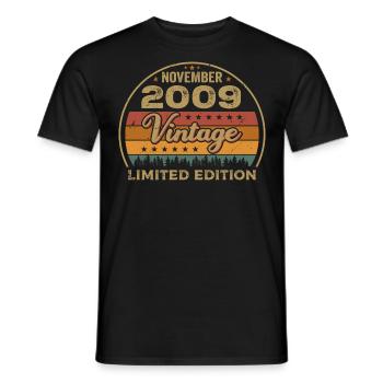 Novembre 2009 - Cadeau d’anniversaire Novembre 2009 - T-shirt homme - noir - Devant - AI Model Male 178 light (178cm)